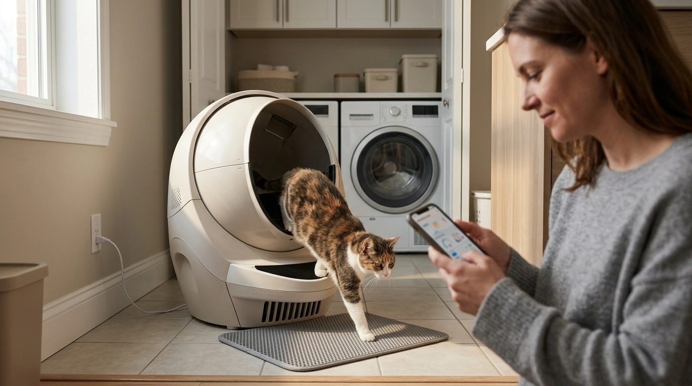 Smart 65L Self-Cleaning Litter Box: App + Ionic Odor