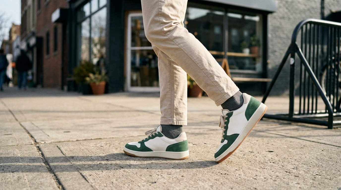 Diadora Men’s Green & White Sneakers for Daily Wear